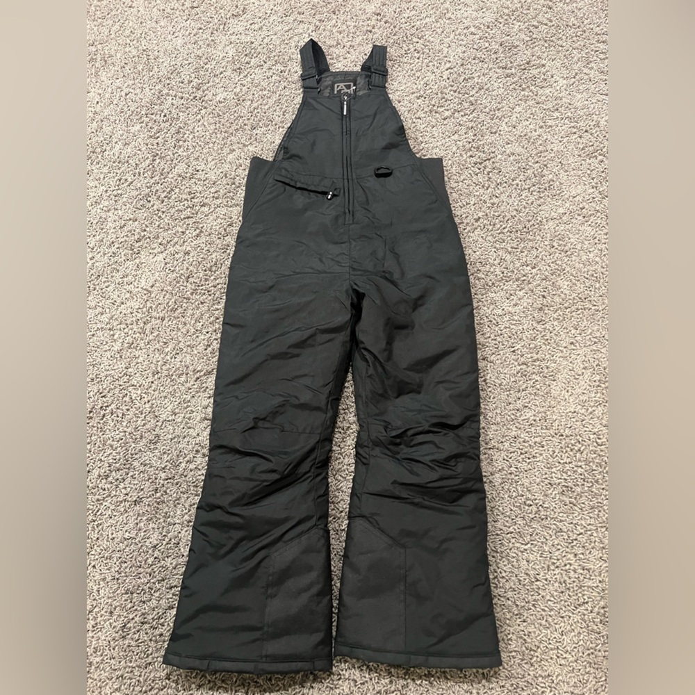 Youth Black Snow Bibs size Youth 12/14